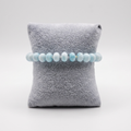 Aquamarine Pebble Strand – Natural Tyre Stone & Gemstone Bead Bracelet⁠