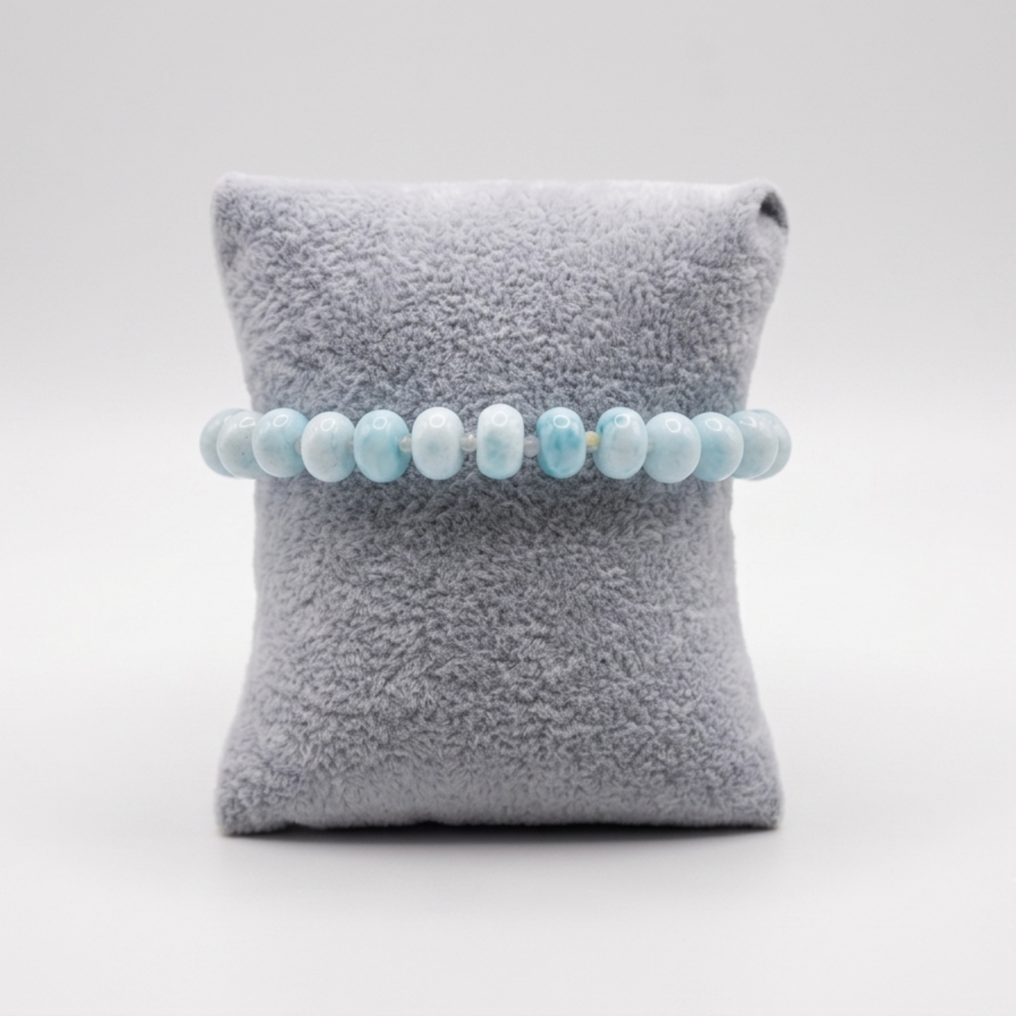 Aquamarine Pebble Strand – Natural Tyre Stone & Gemstone Bead Bracelet⁠