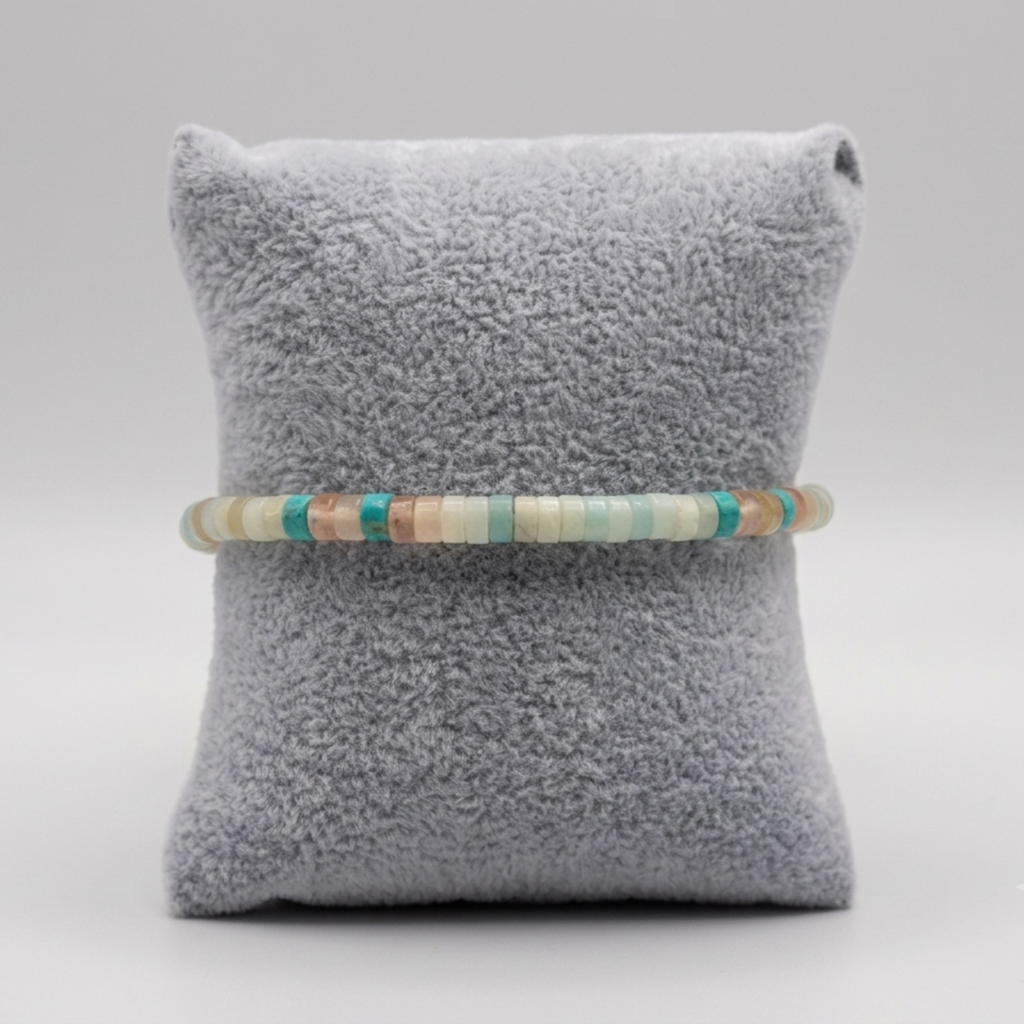 Lagoon Tile Strand – Pastel Heishi Beaded Bracelet⁠