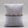 Merlot Seed Stack – Purple Glass & Gold Bead Stretch Bracelet