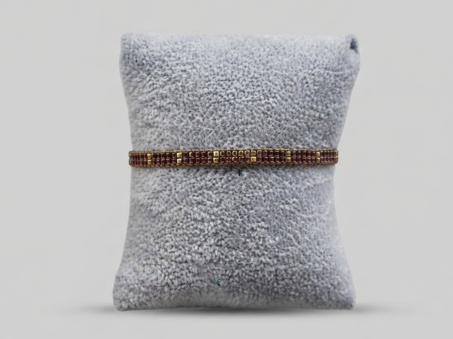 Gilded Bronze Delica Band – Japanese Miyuki Bead Woven Band
