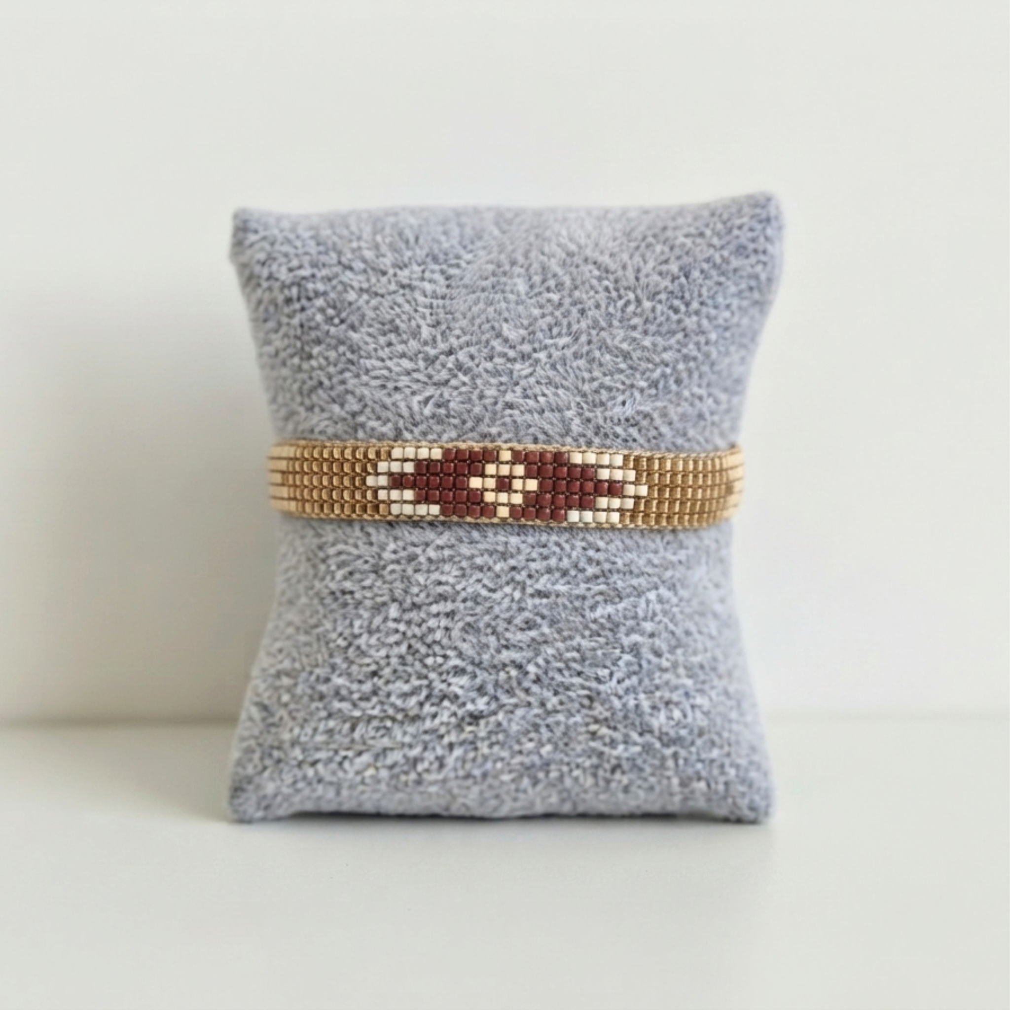 Desert Rose Woven Band – Miyuki Bead Pull-String Bracelet