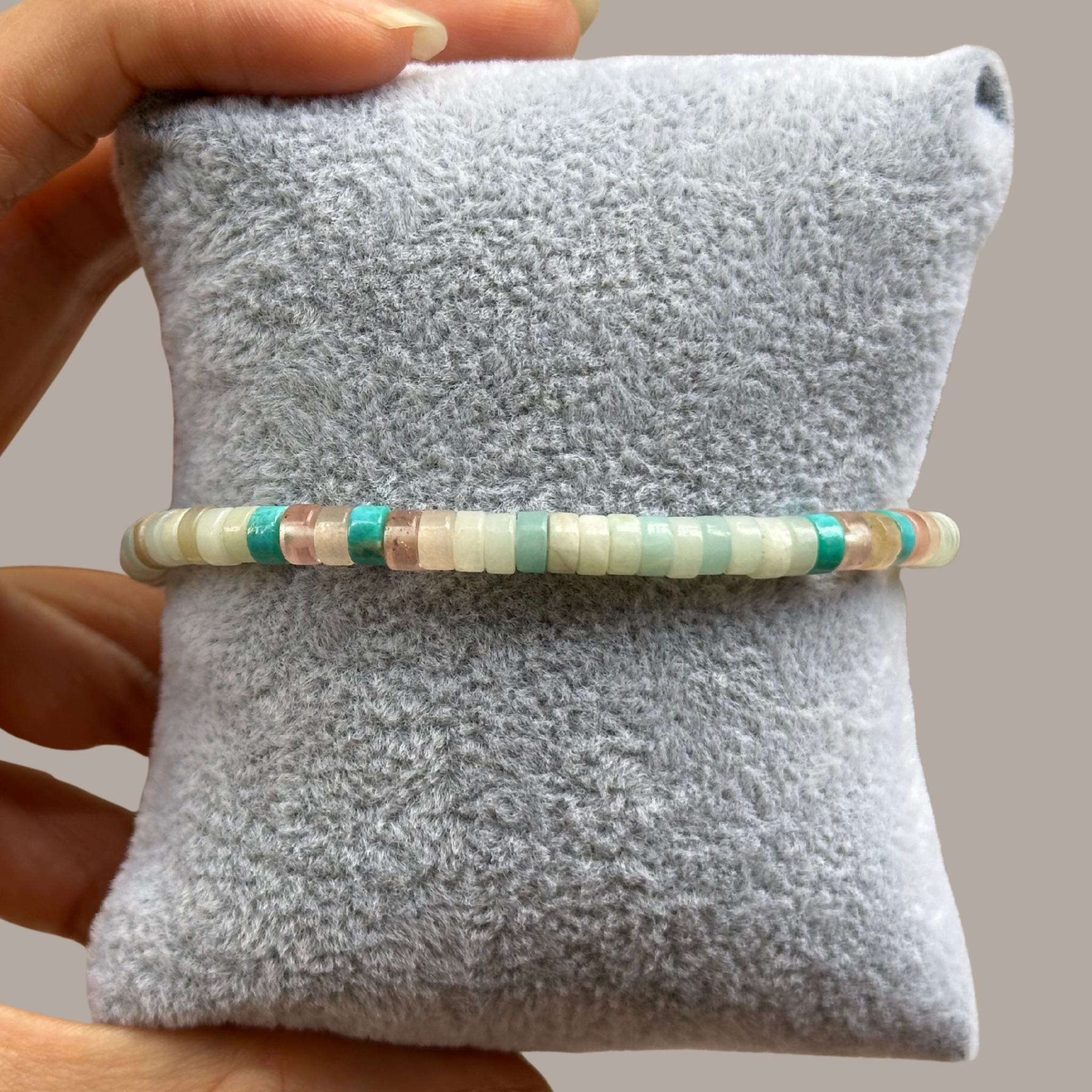 Lagoon Tile Strand – Pastel Heishi Beaded Bracelet⁠