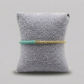 Tidal Disc Strand – Seafoam vinyl disc & gold bead stretch bracelet⁠
