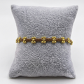Aurelia Knot Band – Gold Bead Macramé Pull-String Bracelet