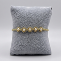 Gilded Daisy Pearl Strand - Handwoven Gold Zari & Freshwater Pearl Bracelet