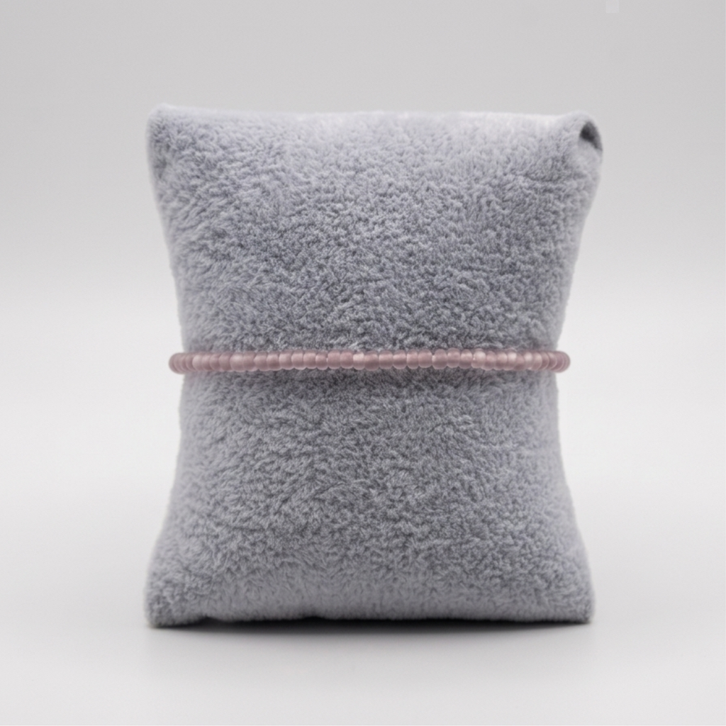 Dusty Rose Seed Thread – Minimalist Matte Pink Beaded Stretch Bracelet⁠