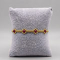 Ruby Luxe Knot Chain – Red Crystal Macramé Pull-String Bracelet⁠