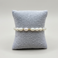 Freshwater & Gold Dewdrop Strand – Genuine Pearl Bracelet⁠