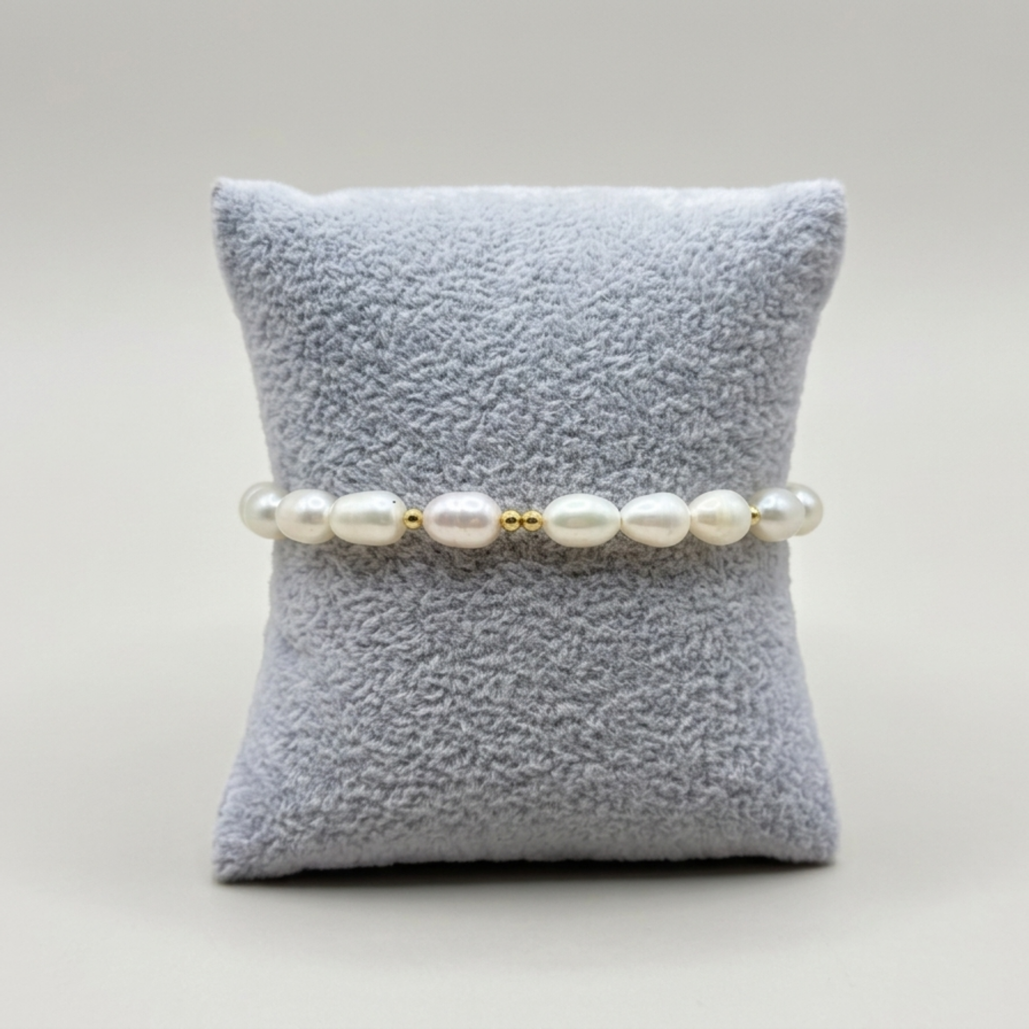 Freshwater & Gold Dewdrop Strand – Genuine Pearl Bracelet⁠