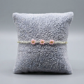 Pink Daisy Chain – Silver Glass Seed Bead Floral Stretch Bracelet