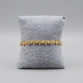Gilded Lattice Strand – Gold Bead Woven Macramé Bracelet