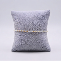 Dewdrop Whisper Strand – White Glass & Gold Seed Bead Stretch Bracelet⁠