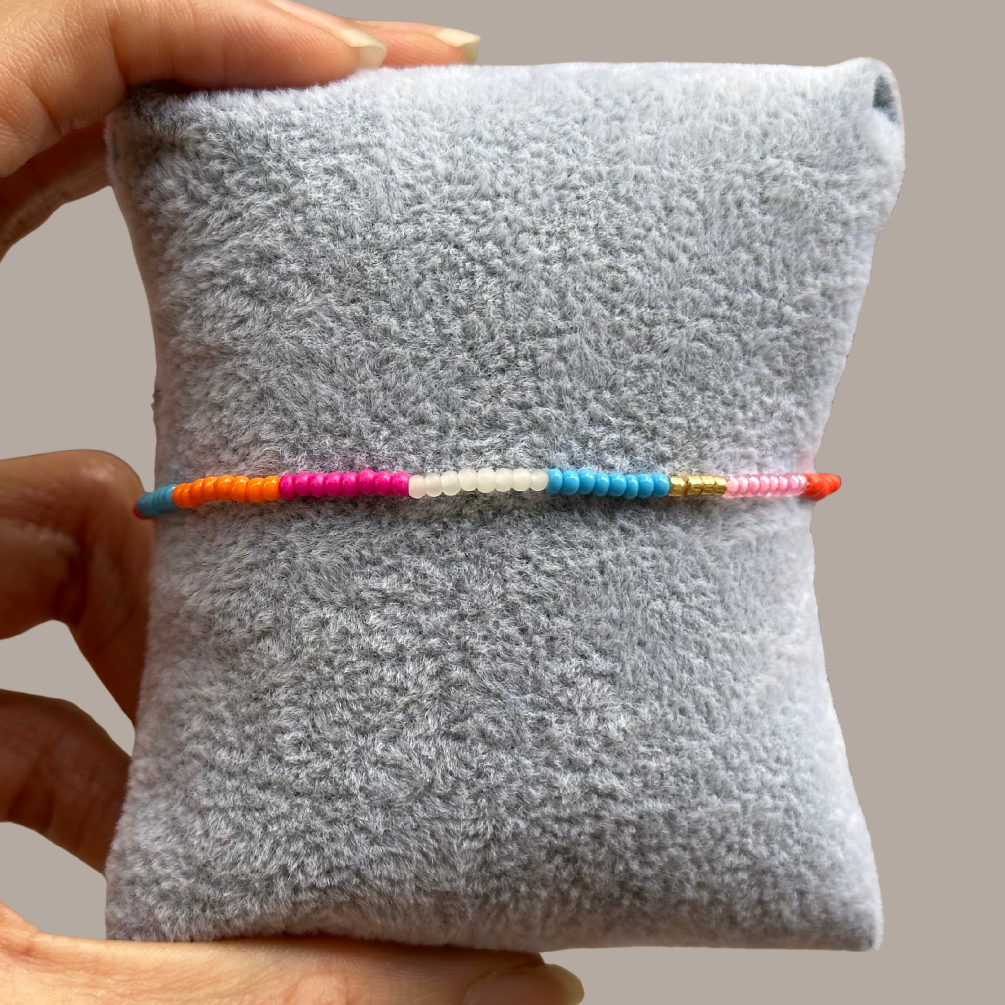 Tidal Pop Thread – Colorblock Seed Bead Bracelet